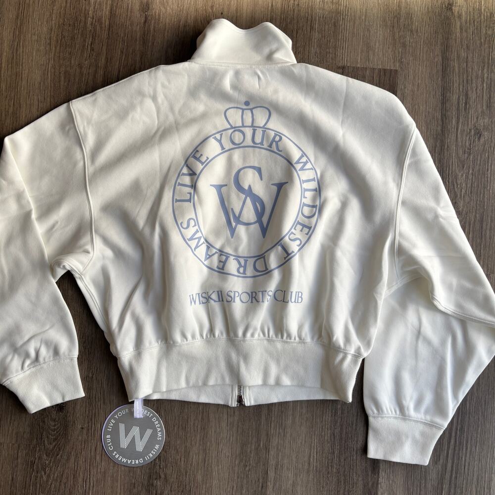 WISKI Sports Club Women's White Logo Bomber Jacket
